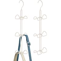 mDesign Juego de 2 colgadores de Ropa Multiusos – Perchas Ahorra Espacio con Ganchos Dobles para la Barra del Armario…